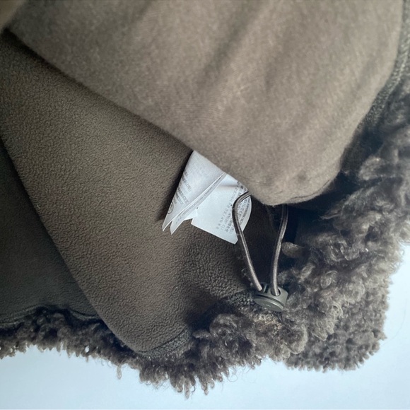 Abercrombie & Fitch Cozy Sherpa Half-Zip Olive Green Sweatshirt Jacket Size L - Picture 4 of 6